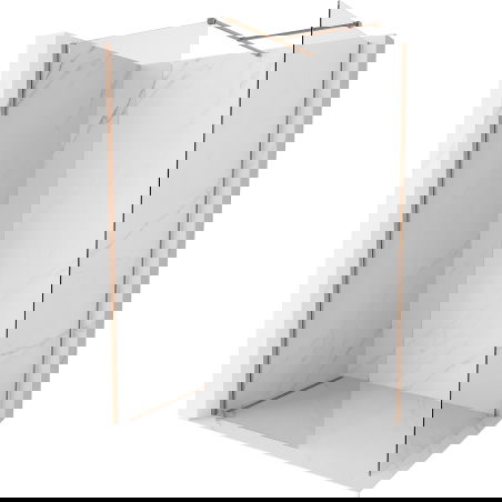 Mexen Kioto-X paroi de douche Walk-in 120 x 110 cm, transparent 10 mm, cuivre brossé - 800-120-202-65-00-110-X