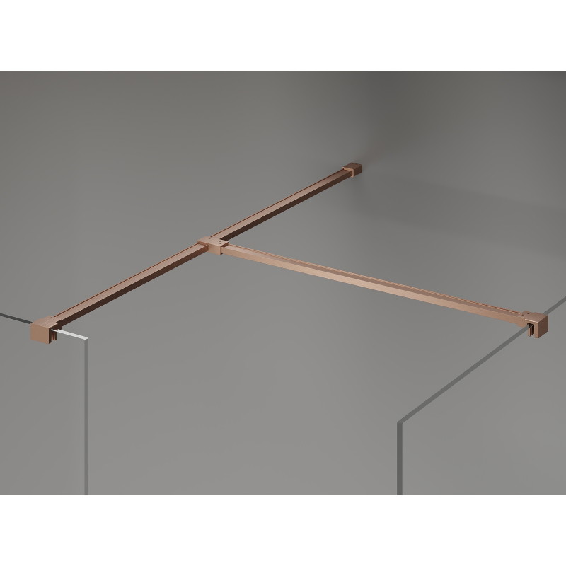 Mexen Kioto-X paroi de douche Walk-in 160 x 120 cm, transparent 10 mm, cuivre brossé - 800-160-202-65-00-120-X