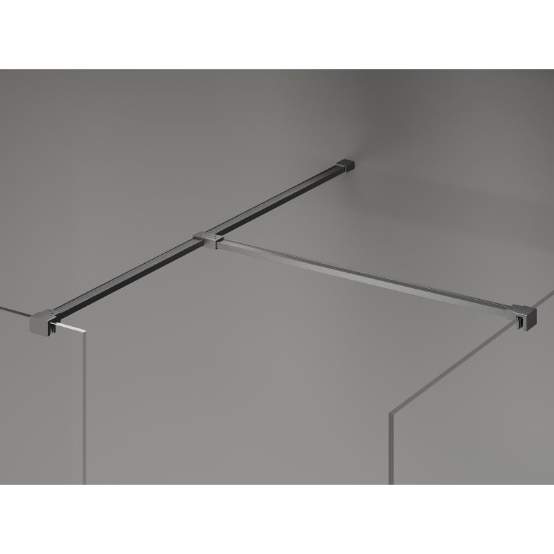Mexen Kioto-X paroi de douche Walk-in 160 x 70 cm, transparent 10 mm, gris canon brossé - 800-160-202-66-00-070-X