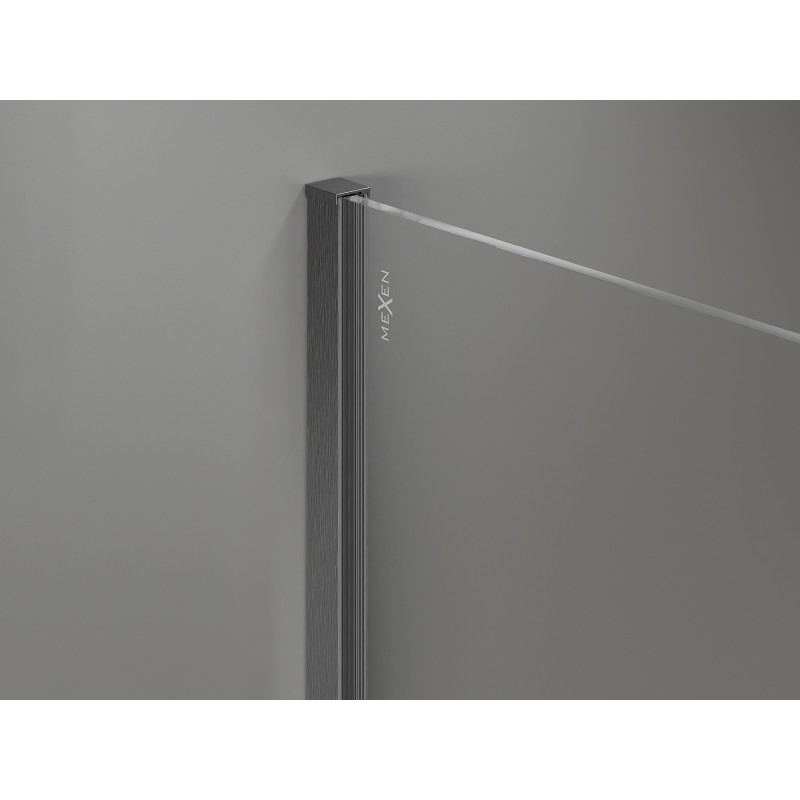 Mexen Kioto-X paroi de douche Walk-in 100 x 100 cm, transparent 10 mm, gris acier brossé - 800-100-202-66-00-100-X