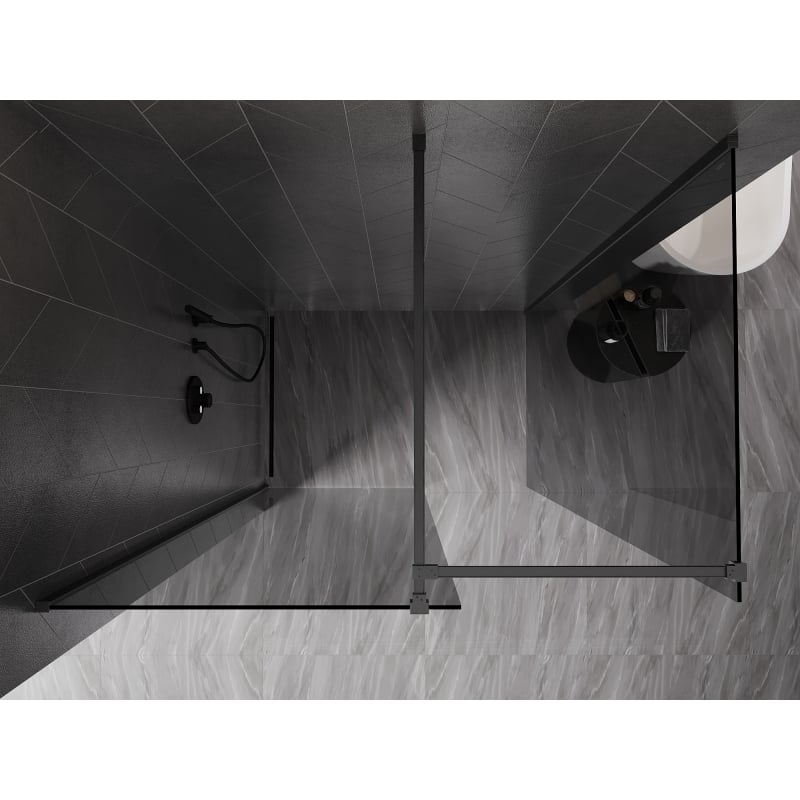 Mexen Kioto-X paroi de douche Walk-in 110 x 110 cm, transparent 10 mm, gris canon brossé - 800-110-202-66-00-110-X