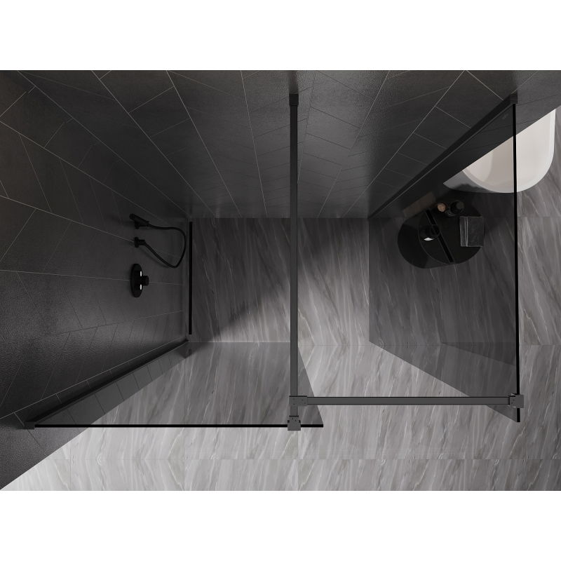 Mexen Kioto-X paroi de douche Walk-in 120 x 110 cm, transparent 10 mm, gris canon brossé - 800-120-202-66-00-110-X
