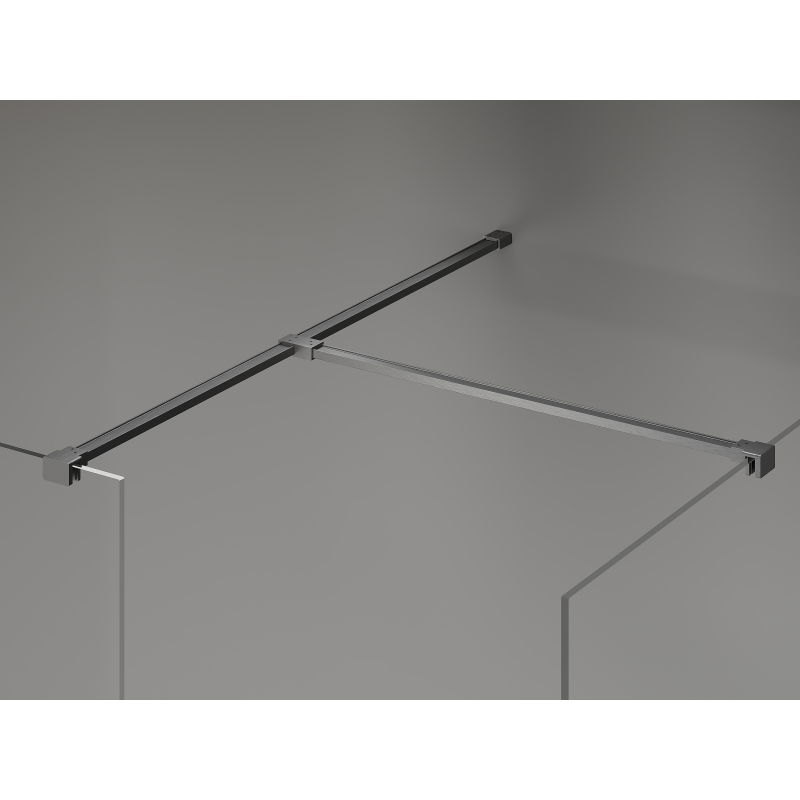 Mexen Kioto-X paroi de douche Walk-in 120 x 110 cm, transparent 10 mm, gris canon brossé - 800-120-202-66-00-110-X