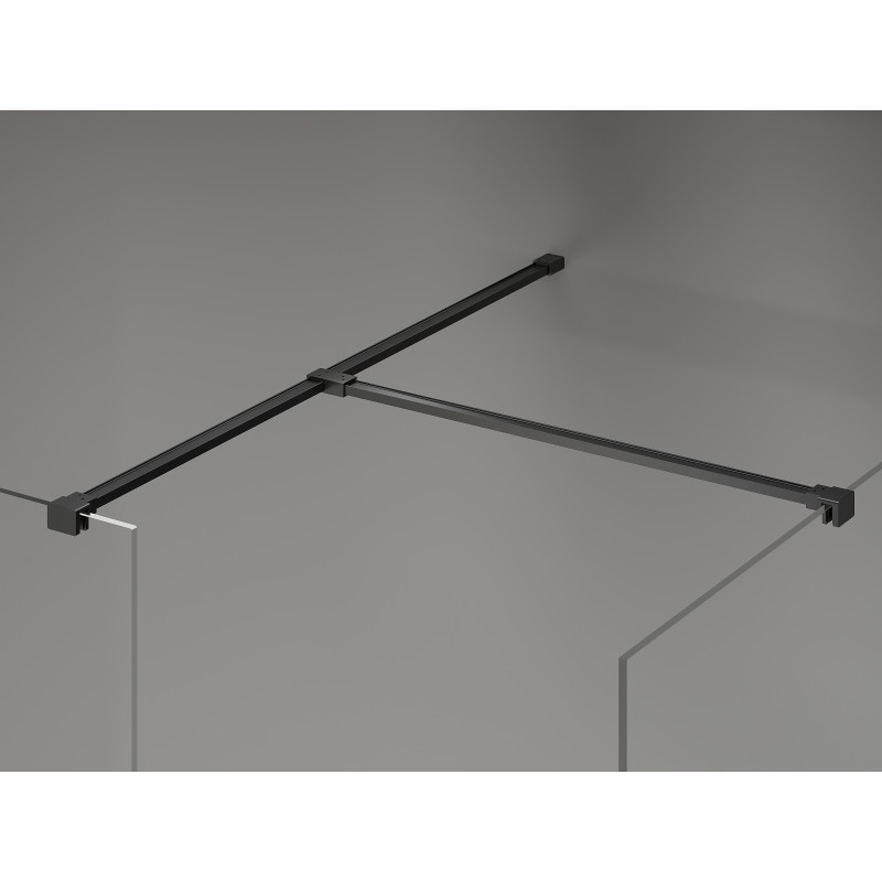 Mexen Kioto-X paroi de douche Walk-in 90 x 70 cm, transparent 10 mm, noir - 800-090-202-70-00-070-X