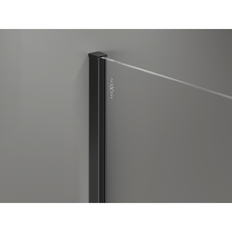 Mexen Kioto-X paroi de douche Walk-in 80 x 80 cm, transparent 10 mm, noir - 800-080-202-70-00-080-X