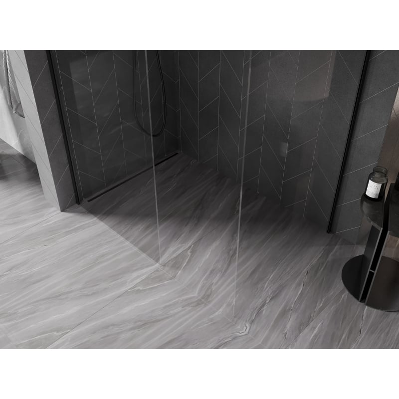 Mexen Kioto-X Paroi de douche Walk-in 110 x 80 cm, transparent 10 mm, noir - 800-110-202-70-00-080-X