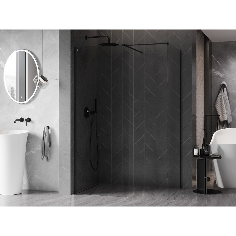 Mexen Kioto-X Paroi de douche Walk-in 110 x 80 cm, transparent 10 mm, noir - 800-110-202-70-00-080-X