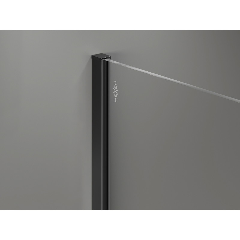 Mexen Kioto-X Paroi de douche Walk-in 110 x 80 cm, transparent 10 mm, noir - 800-110-202-70-00-080-X