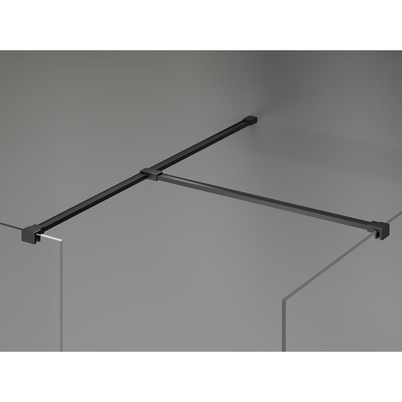 Mexen Kioto-X paroi de douche Walk-in 100 x 90 cm, transparent 10 mm, noir - 800-100-202-70-00-090-X