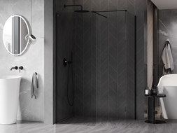 Mexen Kioto-X paroi de douche Walk-in 150 x 100 cm, transparent 10 mm, noir - 800-150-202-70-00-100-X