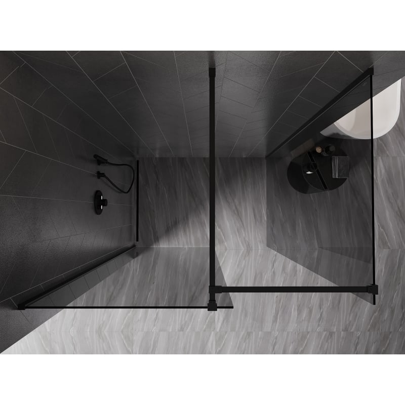 Mexen Kioto-X paroi de douche Walk-in 150 x 120 cm, transparent 10 mm, noir - 800-150-202-70-00-120-X