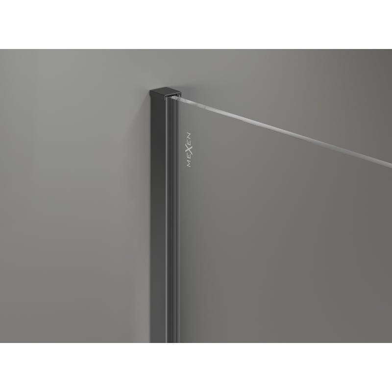 Mexen Kioto-X paroi de douche Walk-in 140 x 70 cm, transparent 10 mm, gun metal - 800-140-202-95-00-070-X