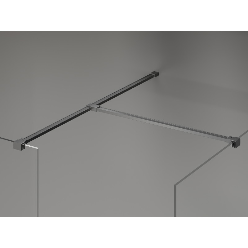 Mexen Kioto-X paroi de douche Walk-in 90 x 90 cm, transparent 10 mm, gun metal - 800-090-202-95-00-090-X