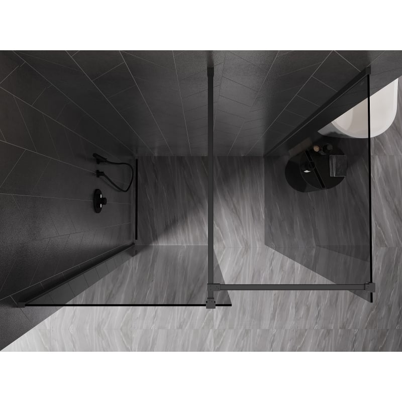 Mexen Kioto-X paroi de douche Walk-in 120 x 90 cm, transparent 10 mm, gun metal - 800-120-202-95-00-090-X