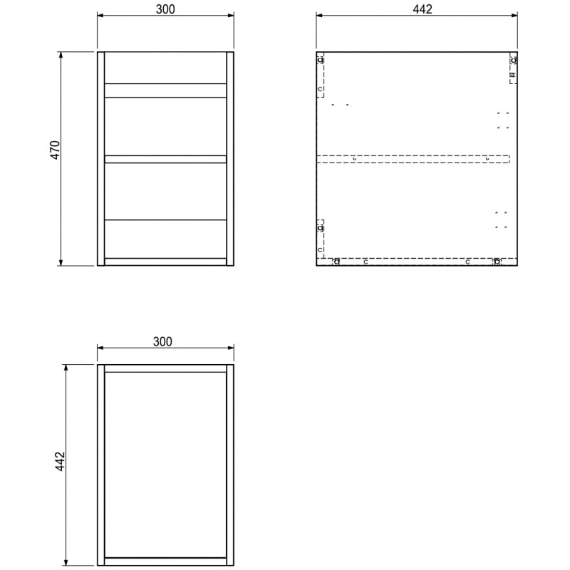 Mexen Box-A meuble sous-lavabo 30 cm, blanc mat - 91AX1-0300-470-1-01