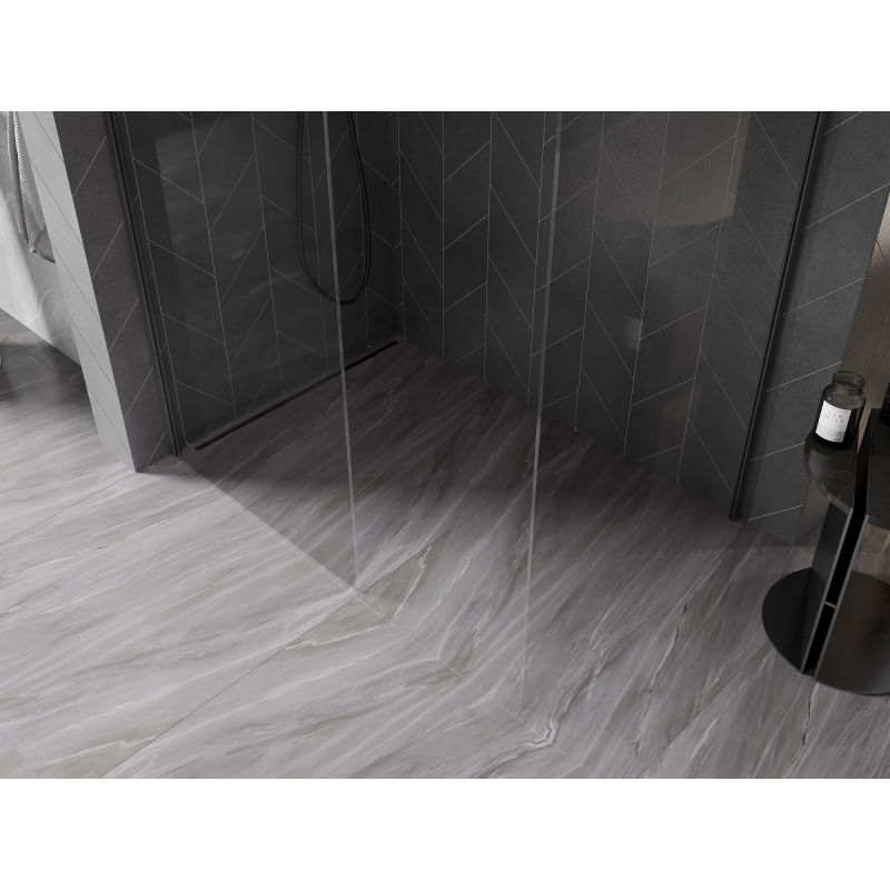 Mexen Kioto-X paroi de douche Walk-in 160 x 100 cm, transparent 10 mm, gun metal - 800-160-202-95-00-100-X
