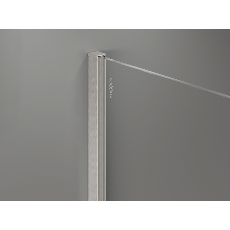 Mexen Kioto-X paroi de douche Walk-in 70 x 70 cm, transparent 10 mm, nickel brossé - 800-070-202-97-00-070-X