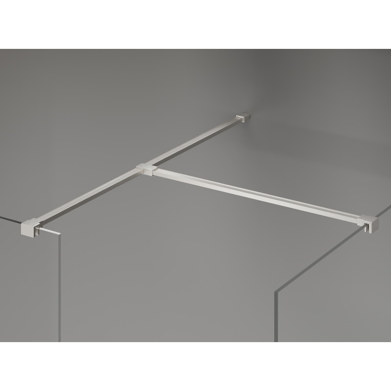 Mexen Kioto-X paroi de douche Walk-in 70 x 70 cm, transparent 10 mm, nickel brossé - 800-070-202-97-00-070-X