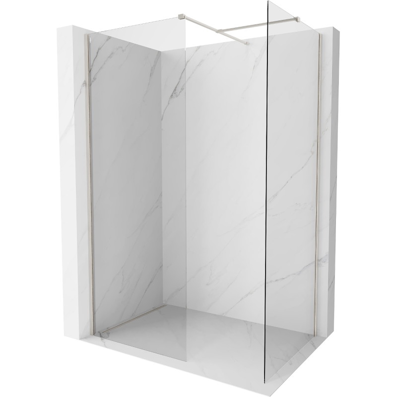 Mexen Kioto-X paroi de douche Walk-in 80 x 80 cm, transparent 10 mm, nickel brossé - 800-080-202-97-00-080-X