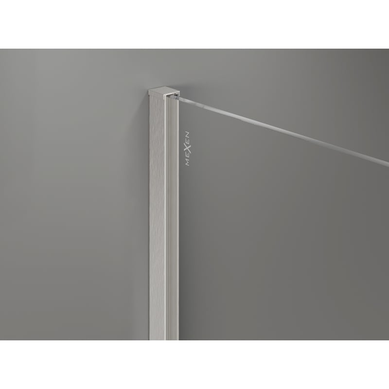 Mexen Kioto-X paroi de douche Walk-in 130 x 80 cm, transparent 10 mm, nickel brossé - 800-130-202-97-00-080-X