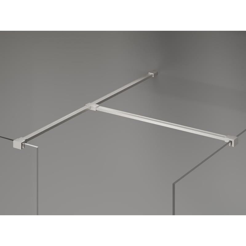Mexen Kioto-X paroi de douche Walk-in 130 x 80 cm, transparent 10 mm, nickel brossé - 800-130-202-97-00-080-X