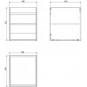 Mexen Box-A caisson de meuble sous-lavabo 40 cm, noir mat - 91AX1-0400-470-1-71