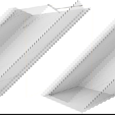 Mexen Kioto-X paroi de douche Walk-in 130 x 100 cm, transparent 10 mm, nickel brossé - 800-130-202-97-00-100-X