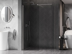 Mexen Kioto-X paroi de douche Walk-in 150 x 110 cm, transparent 10 mm, nickel brossé - 800-150-202-97-00-110-X