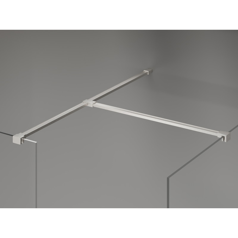 Mexen Kioto-X paroi de douche Walk-in 120 x 120 cm, transparent 10 mm, nickel brossé - 800-120-202-97-00-120-X