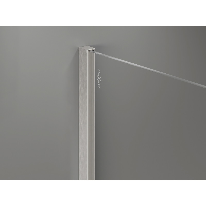 Mexen Kioto-X paroi de douche Walk-in 160 x 120 cm, transparent 10 mm, nickel brossé - 800-160-202-97-00-120-X