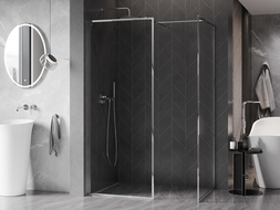 Mexen Kioto-XF paroi de douche Walk-in avec cadre 80 x 70 cm, transparent 10 mm, chrome - 800-080-202-04-00-070-XF