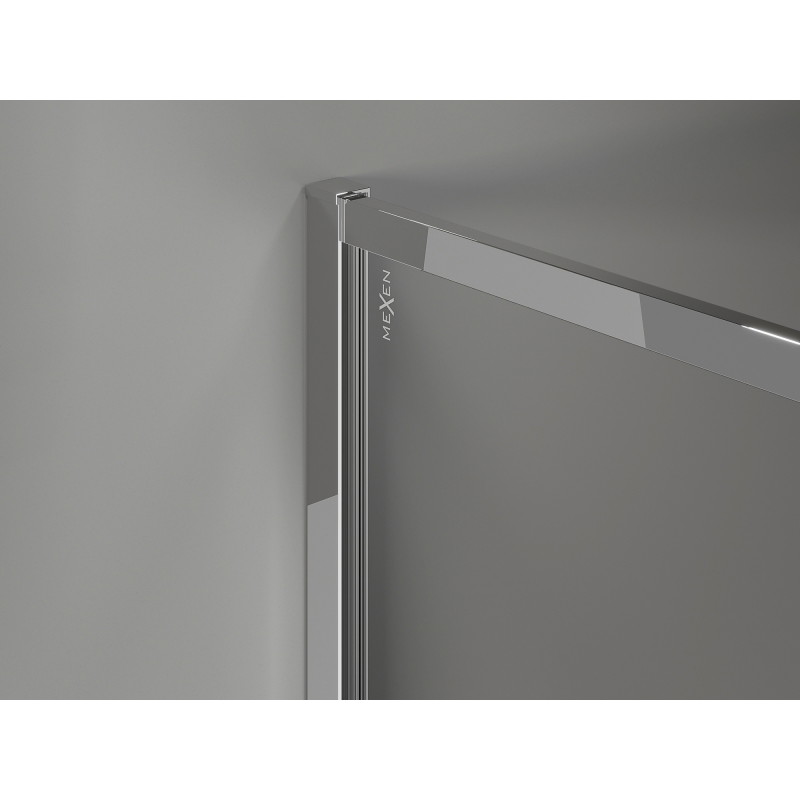 Mexen Kioto-XF paroi de douche à l'italienne avec cadre 130 x 80 cm, transparent 10 mm, chrome - 800-130-202-04-00-080-XF