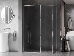 Mexen Kioto-XF paroi de douche Walk-in avec cadre 130 x 110 cm, transparent 10 mm, chrome - 800-130-202-04-00-110-XF