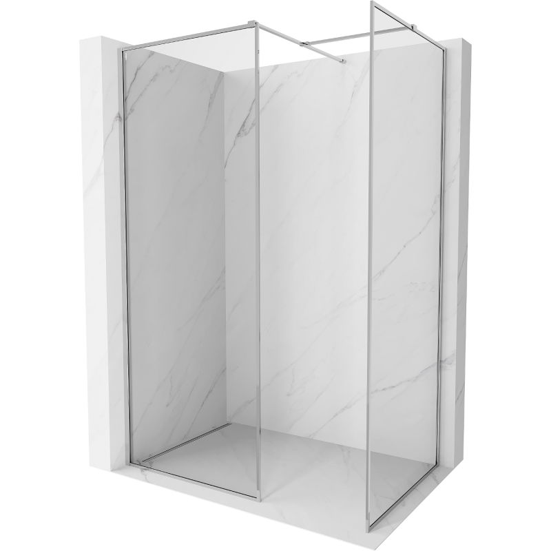 Mexen Kioto-XF paroi de douche Walk-in avec cadre 140 x 120 cm, transparent 10 mm, chrome - 800-140-202-04-00-120-XF