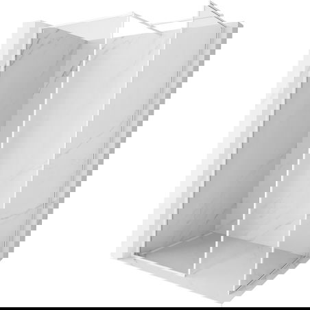Mur de douche Mexen Kioto-XF Walk-in avec cadre 120 x 100 cm, transparent 10 mm, blanc - 800-120-202-04-20-100-XF