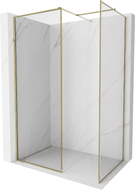 Mexen Kioto-XF paroi de douche Walk-in avec cadre 100 x 100 cm, transparent 10 mm, dorée - 800-100-202-04-50-100-XF