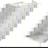 Mur de douche Mexen Kioto-XF Walk-in avec cadre 130 x 120 cm, 10 mm transparent, doré - 800-130-202-04-50-120-XF