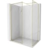 Mexen Kioto-XF paroi de douche Walk-in avec cadre 110 x 70 cm, transparent 10 mm, or brossé - 800-110-202-04-55-070-XF