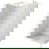 Mexen Kioto-XF paroi de douche Walk-in avec cadre 140x100 cm, transparent 10 mm, or brossé - 800-140-202-04-55-100-XF