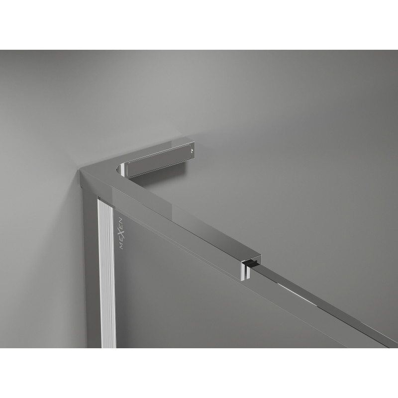Mexen Kioto-F L paroi de douche Walk-in avec cadre 80 x 202 cm, transparent 8 mm, chromé - 800-080-174-01-00