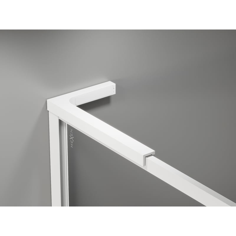 Mexen Kioto-F L Paroi de douche Walk-in avec cadre 55 x 202 cm, transparent 8 mm, blanc - 800-055-174-20-00