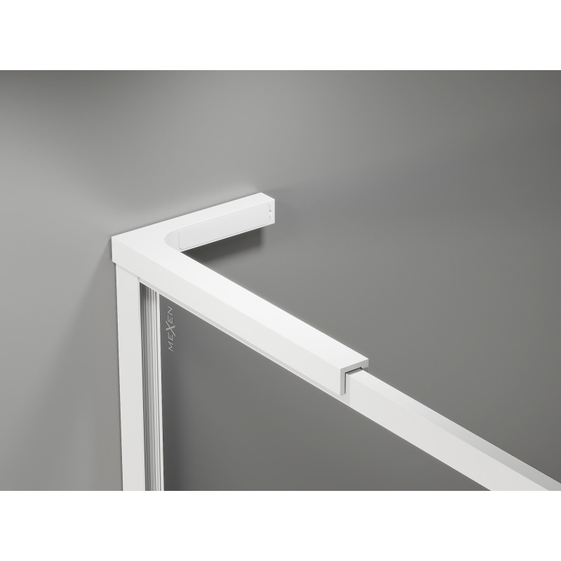Mexen Kioto-F L Paroi de douche Walk-in avec cadre 70 x 202 cm, transparent 8 mm, blanc - 800-070-174-20-00