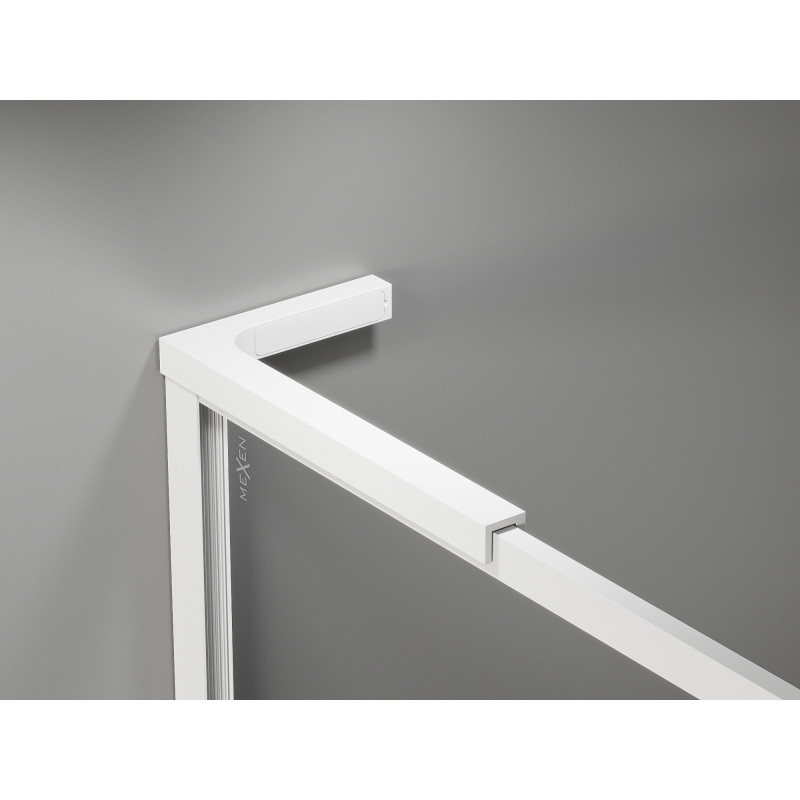 Mexen Kioto-F L cloison de douche Walk-in avec cadre 115 x 202 cm, transparent 8 mm, blanc - 800-115-174-20-00