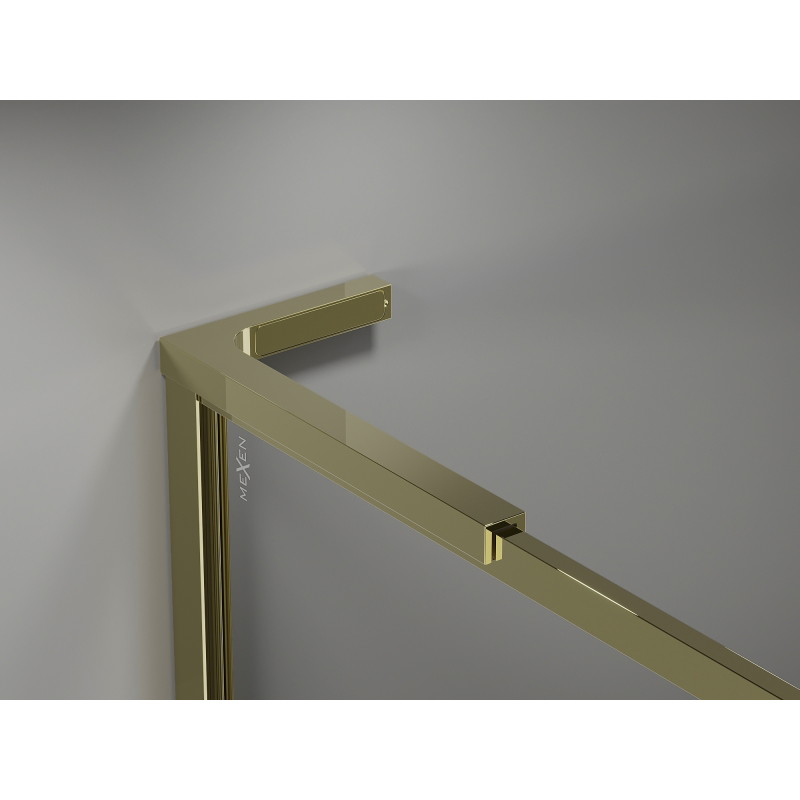 Mexen Kioto-F L Paroi de douche Walk-in avec cadre 70 x 202 cm, transparent 8 mm, or - 800-070-174-50-00