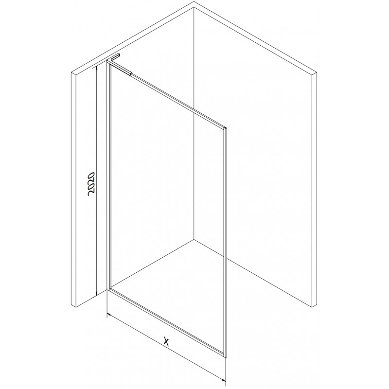 Mexen Kioto-F L paroi de douche Walk-in avec cadre 90 x 202 cm, transparent 8 mm, or rose - 800-090-174-60-00
