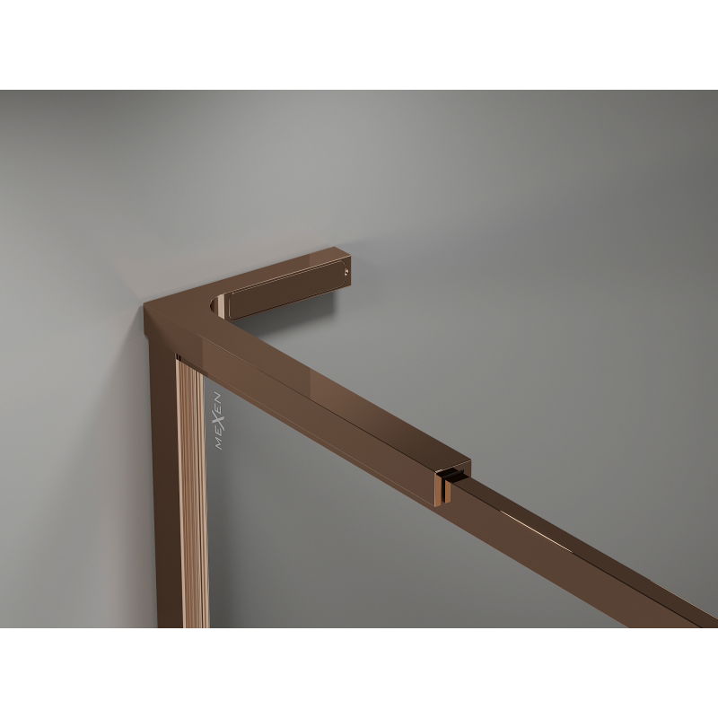 Mexen Kioto-F L panneau de douche Walk-in avec cadre 100 x 202 cm, transparent 8 mm, or rose - 800-100-174-60-00