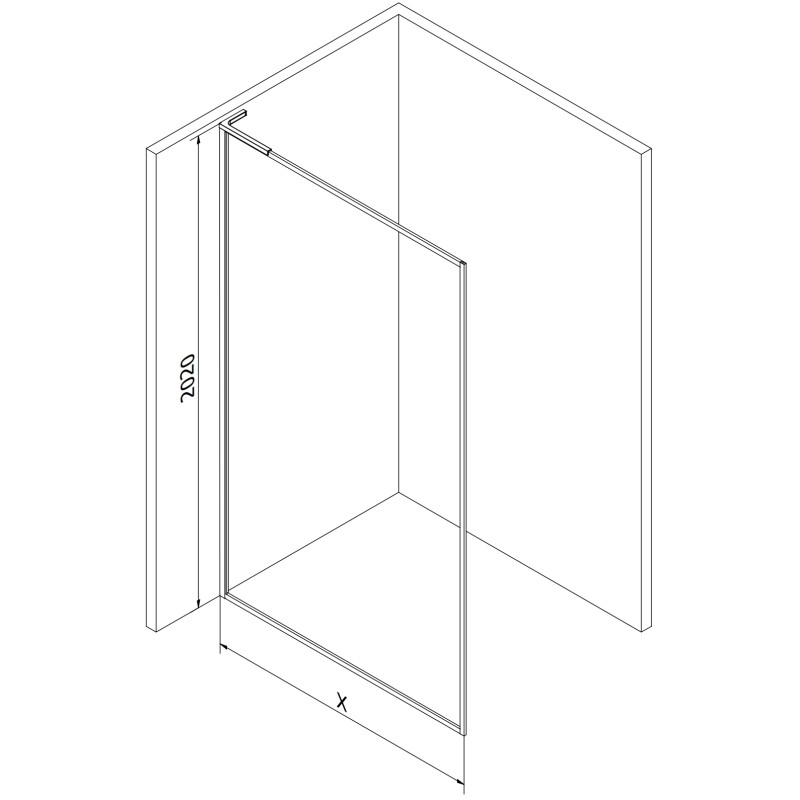Mexen Kioto-F L paroi de douche Walk-in avec cadre 105 x 202 cm, transparent 8 mm, or rose - 800-105-174-60-00