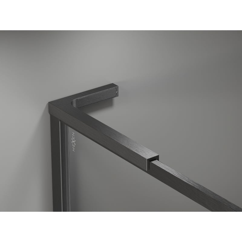 Mexen Kioto-F L paroi de douche Walk-in avec cadre 100 x 202 cm, transparent 8 mm, gris canon brossé - 800-100-174-66-00