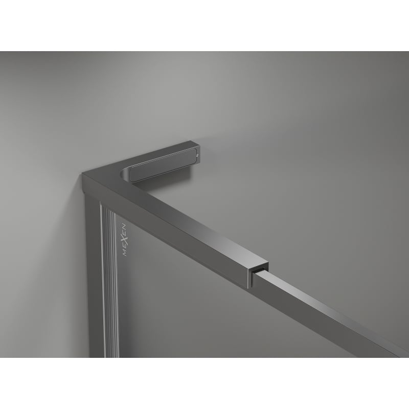 Mexen Kioto-F L Paroi de Douche Walk-in avec cadre 120 x 202 cm, transparent 8 mm, métal canon - 800-120-174-95-00
