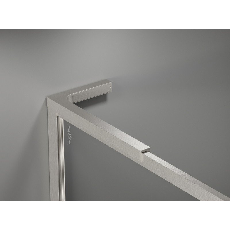 Mexen Kioto-F L Paroi de douche Walk-in avec cadre 90 x 202 cm, transparent 8 mm, nickel brossé - 800-090-174-97-00